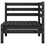 13 Piece Garden Lounge Set Black Solid Pinewood