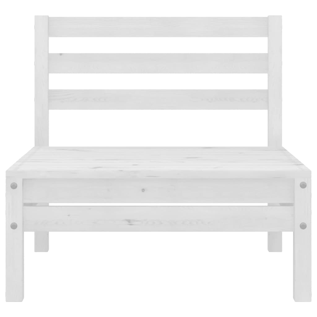 3 Piece Garden Lounge Set White Solid Pinewood