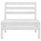 3 Piece Garden Lounge Set White Solid Pinewood
