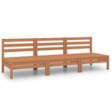 3 Piece Garden Lounge Set Honey Brown Solid Pinewood