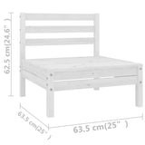 4 Piece Garden Lounge Set White Solid Pinewood - Extra Image