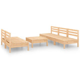 6 Piece Garden Lounge Set Solid Pinewood - Front View