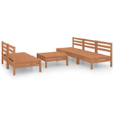 6 Piece Garden Lounge Set Honey Brown Solid Pinewood