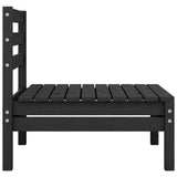 6 Piece Garden Lounge Set Black Solid Pinewood - 45-Degree Angle