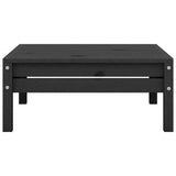 6 Piece Garden Lounge Set Black Solid Pinewood - Low Angle
