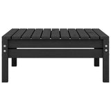 6 Piece Garden Lounge Set Black Solid Pinewood