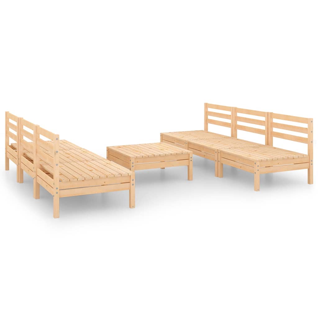 7 Piece Garden Lounge Set Solid Pinewood