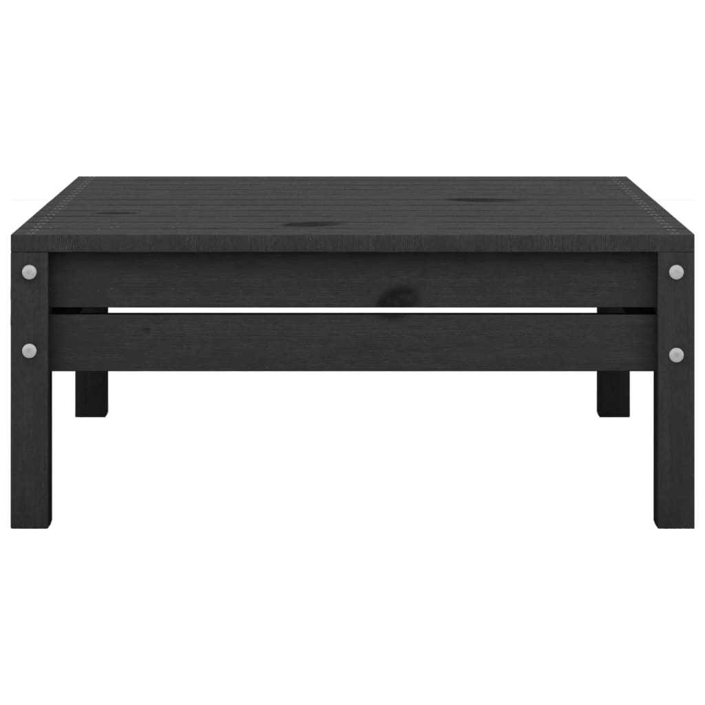 7 Piece Garden Lounge Set Black Solid Pinewood