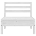 3 Piece Garden Lounge Set White Solid Pinewood