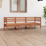 3 Piece Garden Lounge Set Honey Brown Solid Wood Pine