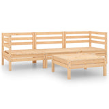 4 Piece Garden Lounge Set Solid Pinewood
