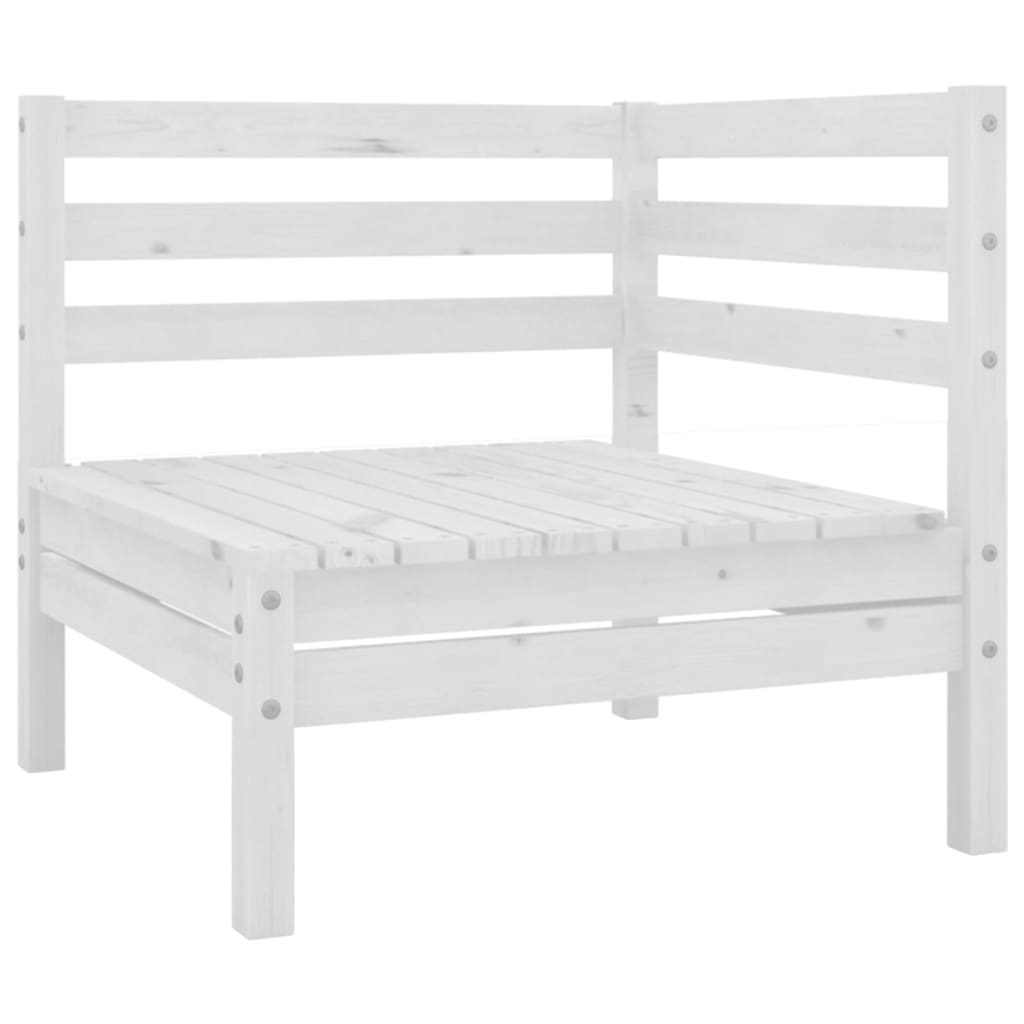 4 Piece Garden Lounge Set White Solid Wood Pine