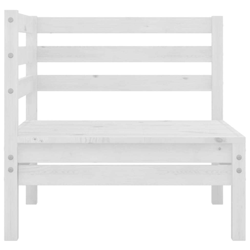 4 Piece Garden Lounge Set White Solid Wood Pine