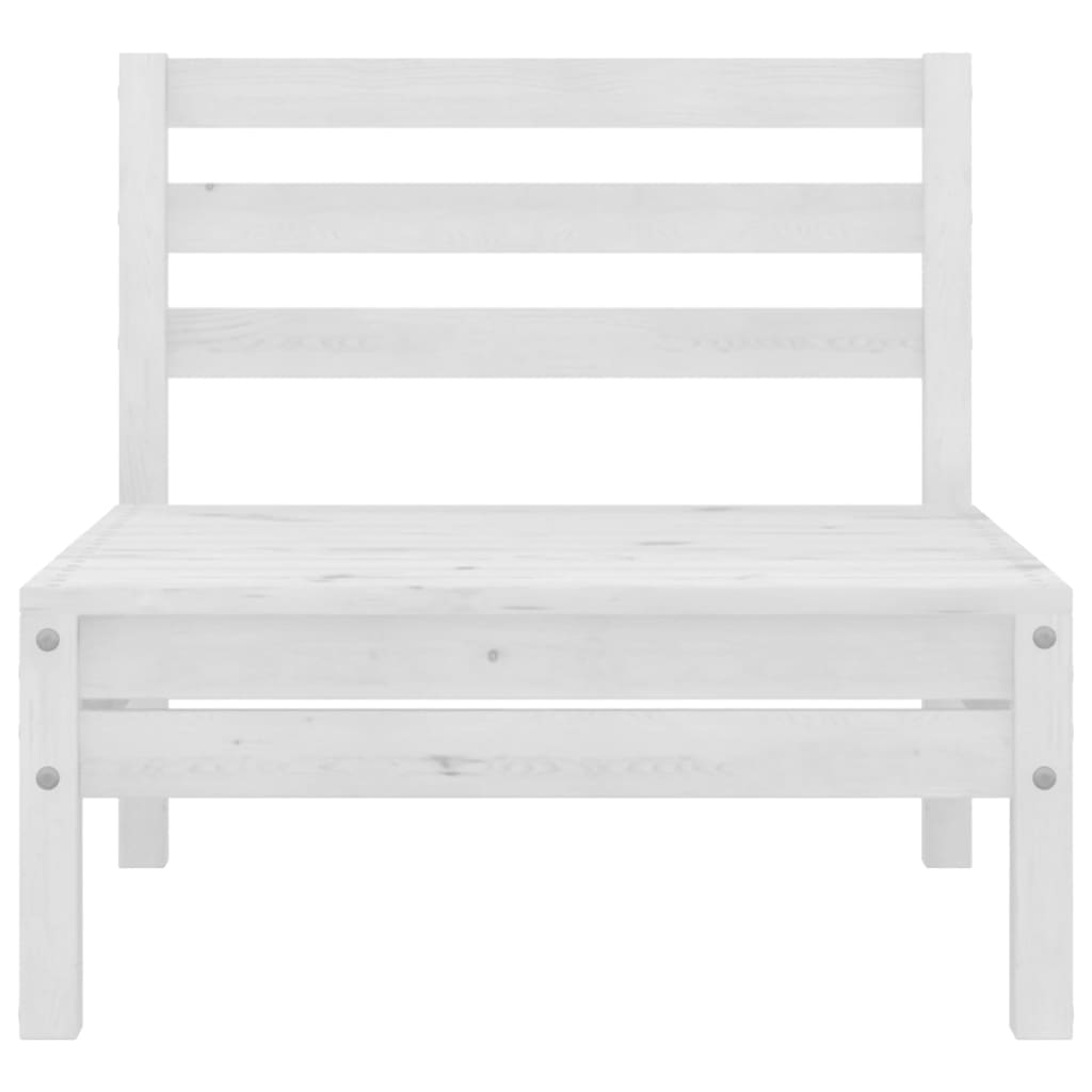 4 Piece Garden Lounge Set White Solid Wood Pine