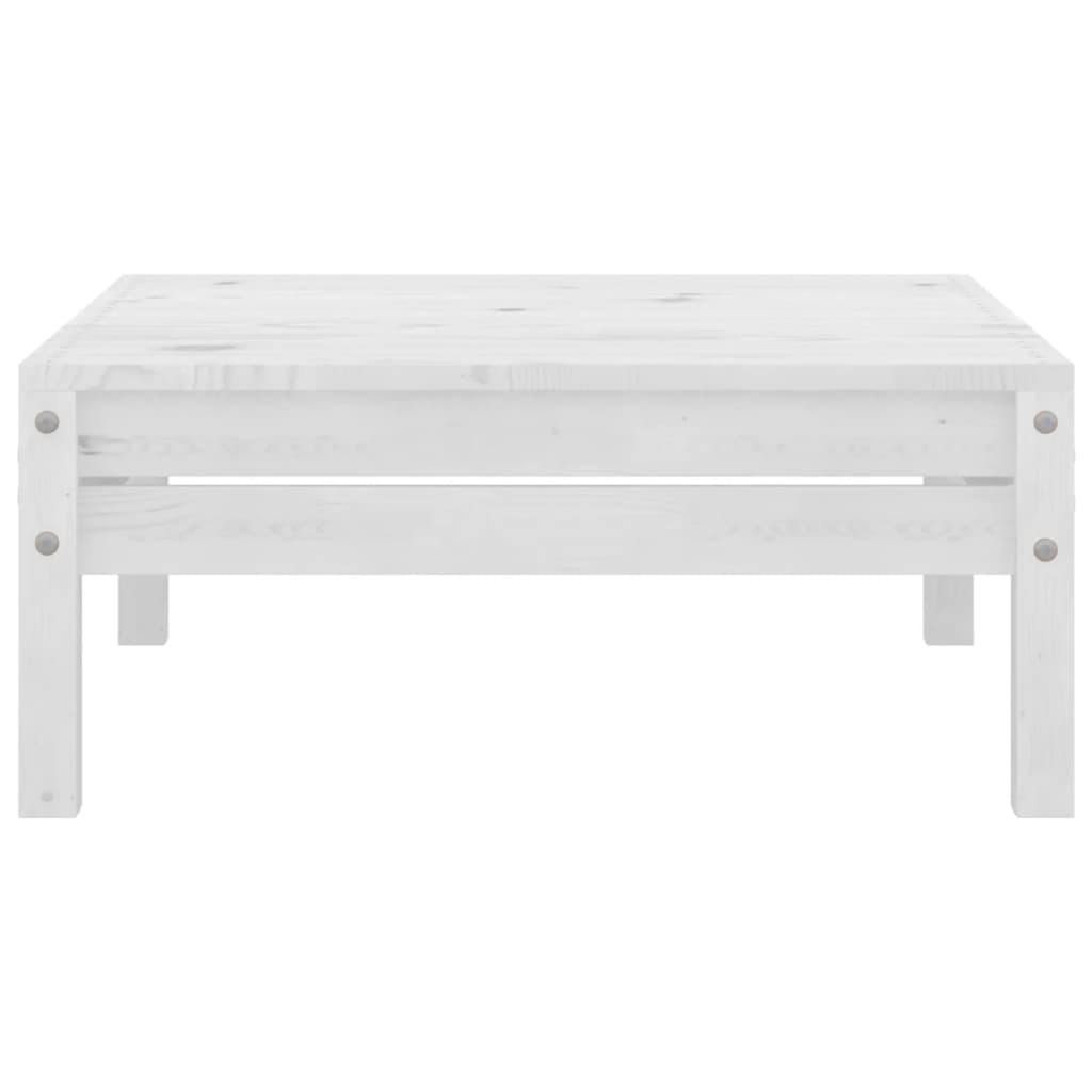 4 Piece Garden Lounge Set White Solid Wood Pine