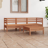 4 Piece Garden Lounge Set Honey Brown Solid Wood Pine