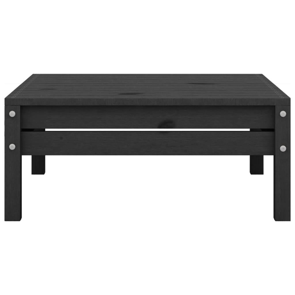 4 Piece Garden Lounge Set Black Solid Wood Pine