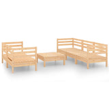 6 Piece Garden Lounge Set Solid Pinewood - Front View