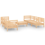 7 Piece Garden Lounge Set Solid Pinewood