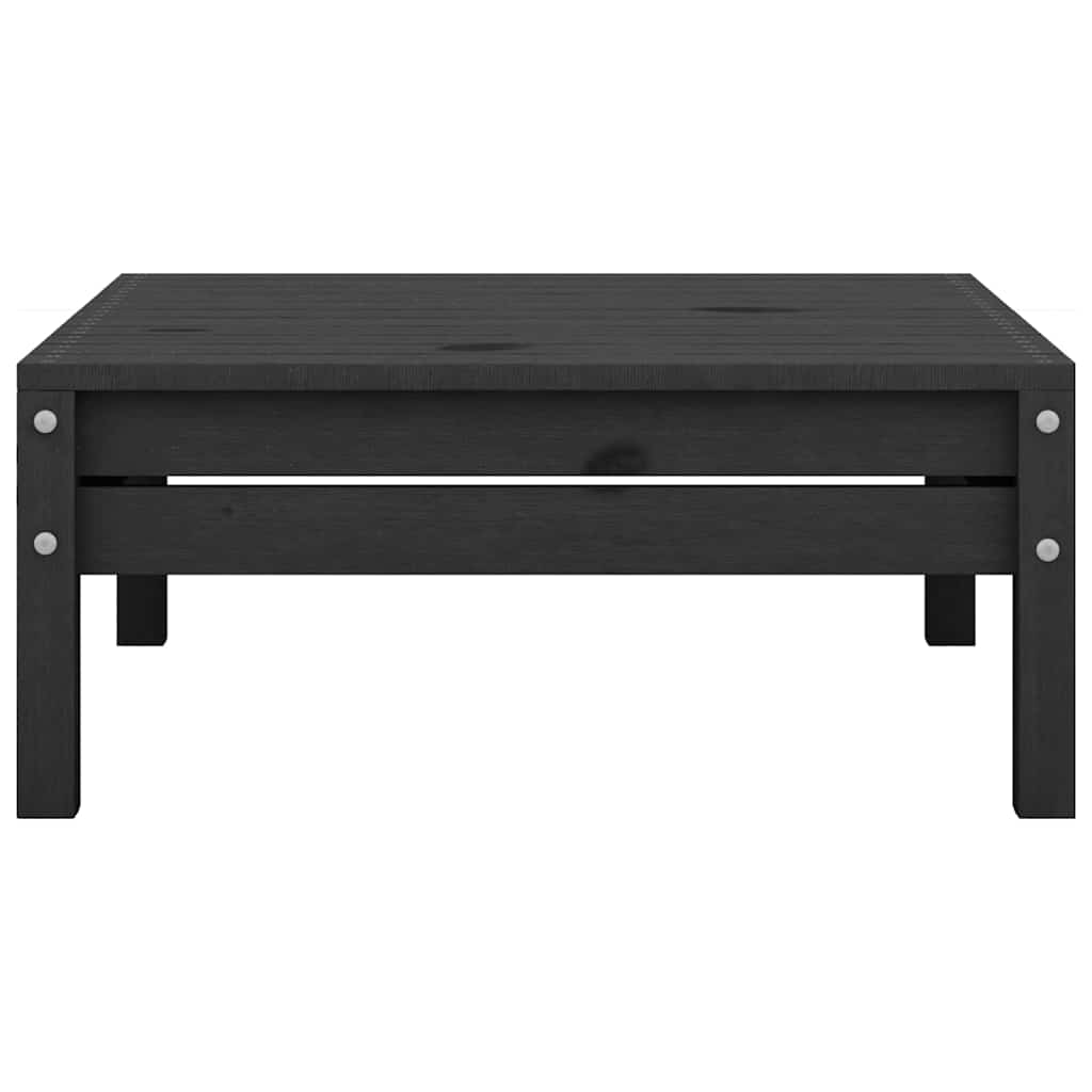 7 Piece Garden Lounge Set Black Solid Pinewood