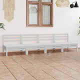 4 Piece Garden Lounge Set White Solid Pinewood