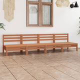 4 Piece Garden Lounge Set Honey Brown Solid Wood Pine