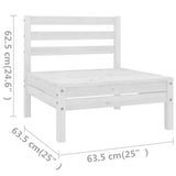 5 Piece Garden Lounge Set White Solid Pinewood - Extra Image