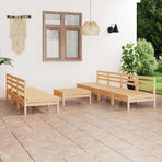 8 Piece Garden Lounge Set Solid Pinewood