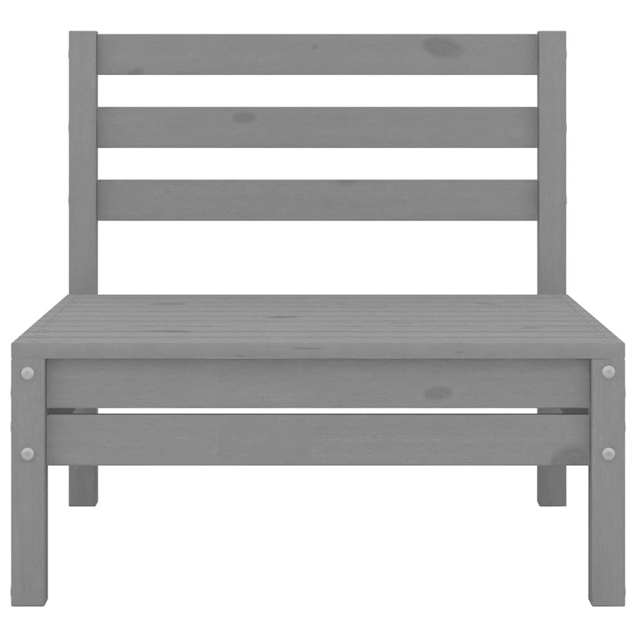 8 Piece Garden Lounge Set Grey Solid Pinewood