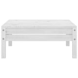 9 Piece Garden Lounge Set White Solid Pinewood - Low Angle