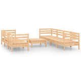 8 Piece Garden Lounge Set Solid Pinewood