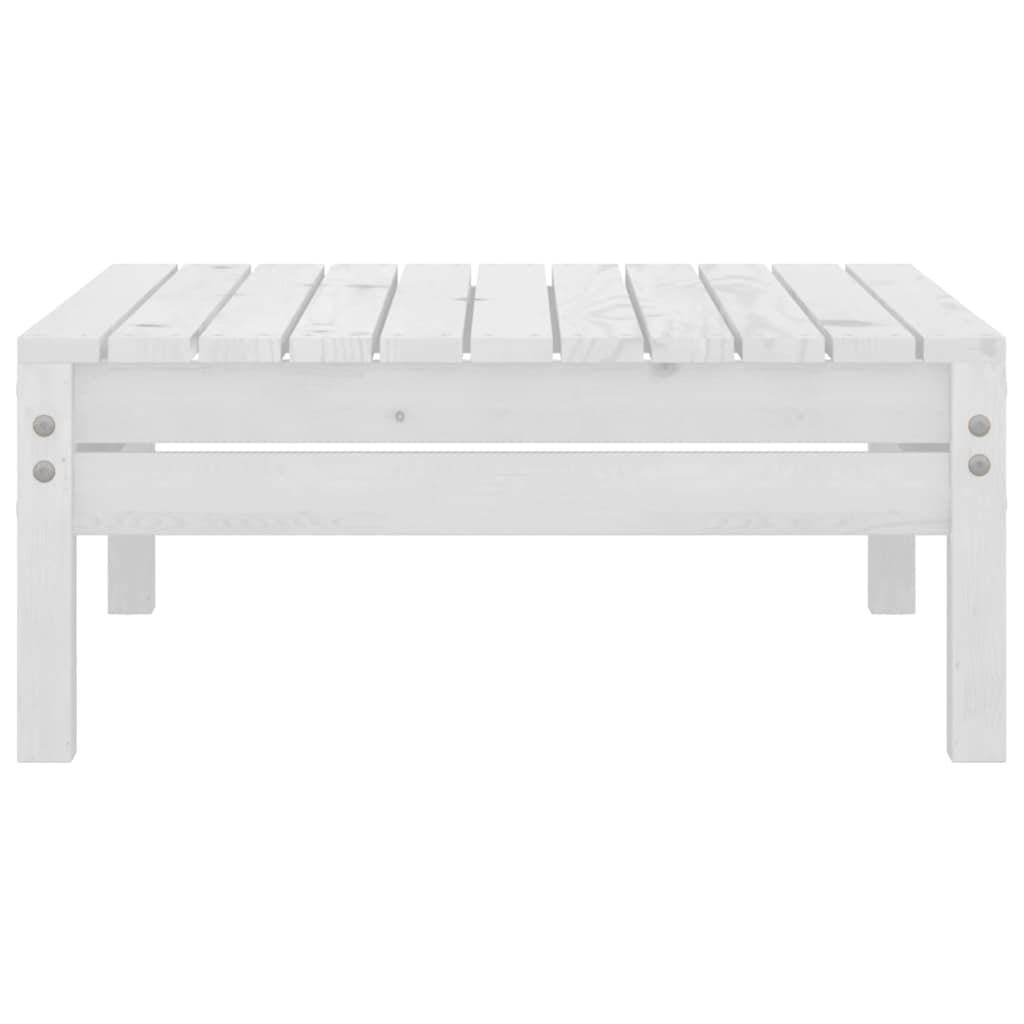 8 Piece Garden Lounge Set White Solid Pinewood