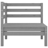 8 Piece Garden Lounge Set Grey Solid Pinewood - 45-Degree Angle
