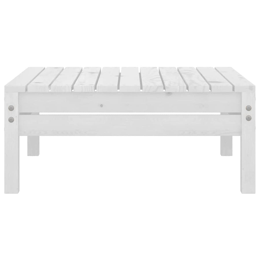 9 Piece Garden Lounge Set White Solid Pinewood