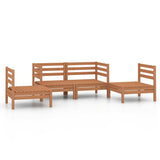 4 Piece Garden Lounge Set Honey Brown Solid Pinewood