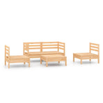 5 Piece Garden Lounge Set Solid Pinewood