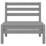 5 Piece Garden Lounge Set Grey Solid Pinewood - Close-Up Angle