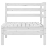 5 Piece Garden Lounge Set White Solid Pinewood