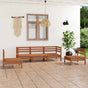5 Piece Garden Lounge Set Honey Brown Solid Pinewood