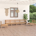 6 Piece Garden Lounge Set Solid Pinewood