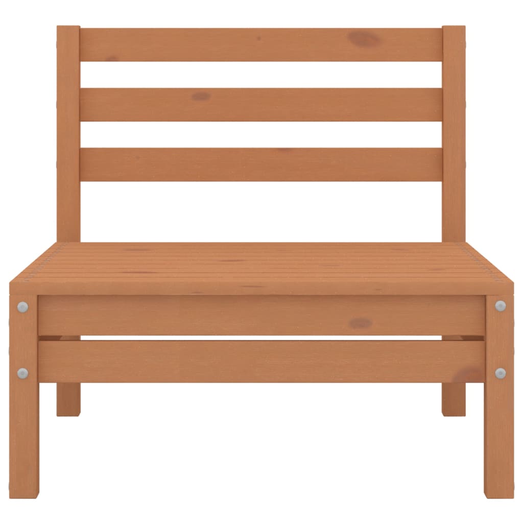 7 Piece Garden Lounge Set Honey Brown Solid Pinewood