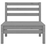 7 Piece Garden Lounge Set Grey Solid Pinewood - Close-Up Angle