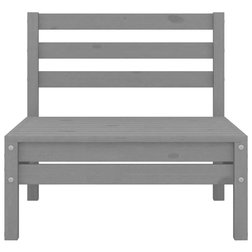 7 Piece Garden Lounge Set Grey Solid Pinewood