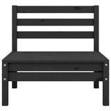 7 Piece Garden Lounge Set Black Solid Pinewood