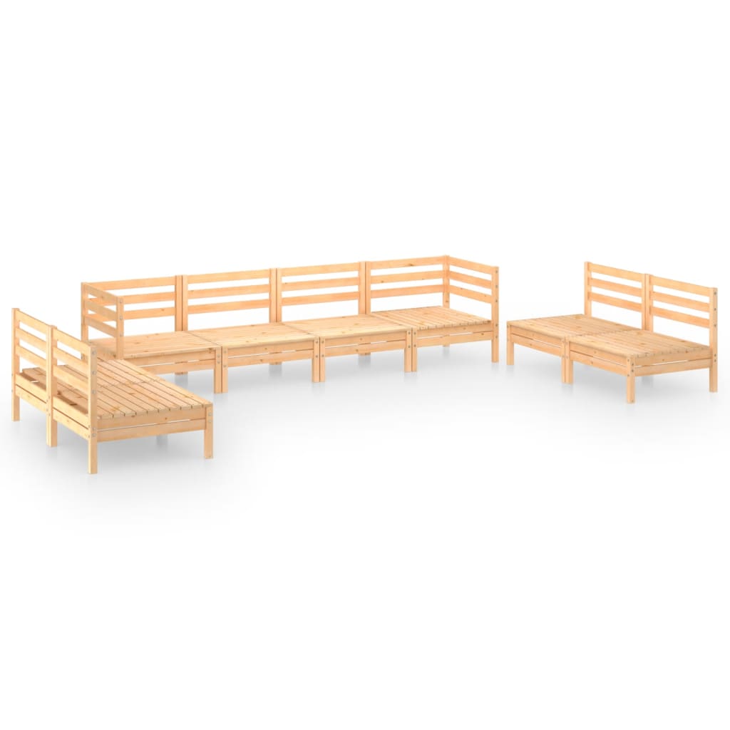 8 Piece Garden Lounge Set Solid Pinewood