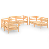 6 Piece Garden Lounge Set Solid Pinewood - Front View