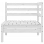 6 Piece Garden Lounge Set White Solid Pinewood