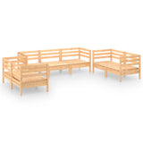 7 Piece Garden Lounge Set Solid Pinewood - Front View