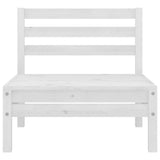 8 Piece Garden Lounge Set White Solid Pinewood - Low Angle