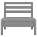8 Piece Garden Lounge Set Grey Solid Pinewood